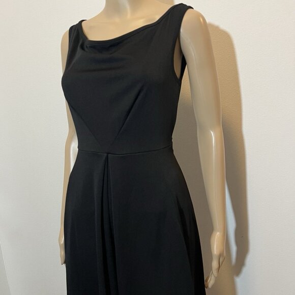 Angvns Women Knee Casual Dress Size Small Black Sleeveless Stretch Fit Flare New - Picture 3 of 13